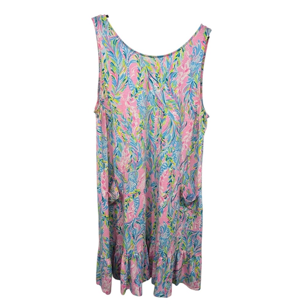 Lilly Pulitzer Kristen Flounce Dress Women's XL Unicorn of the Sea #004080 Beach